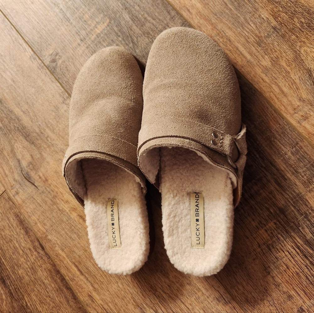 Lucky Brand Slip On Clogs in Tan/Grey Size 9 - Picture 2 of 5